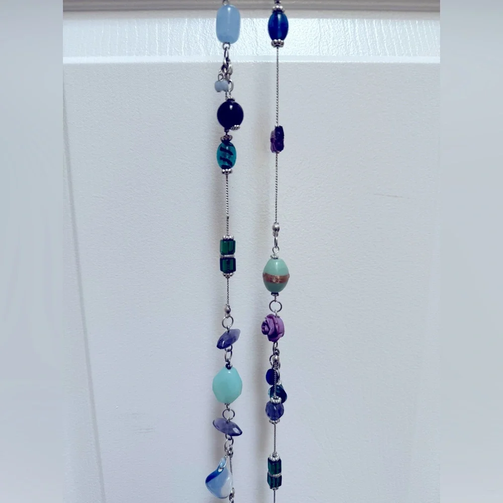 22" Lane Bryant glass bead silver tone necklace - Picture 3 of 11
